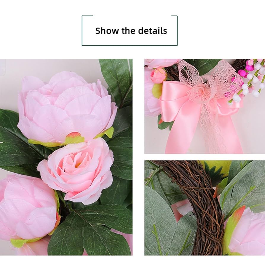 Amazon.co.jp: 人工リース、ラブハートリース、ピンク